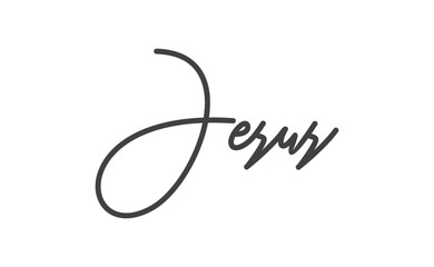 Jesus vector calligraphy lettering. Faith in the lord religious banner. Praise.