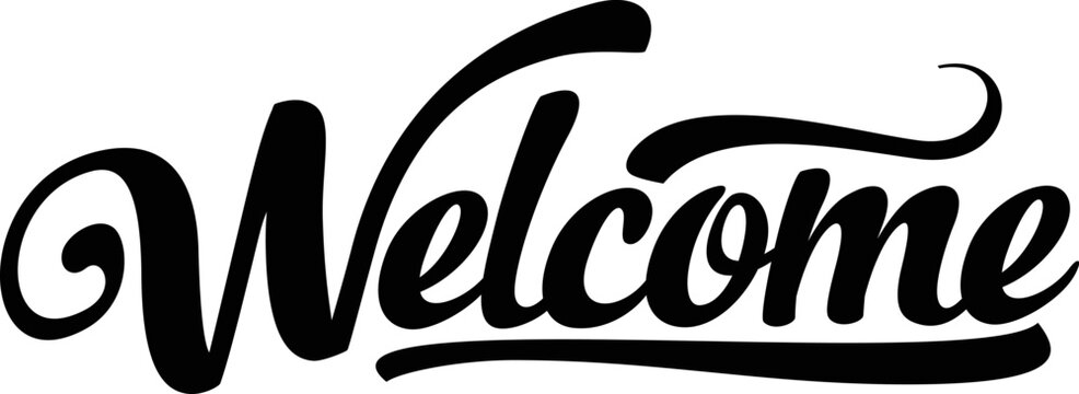 Welcome lettering, welcome sign, vector