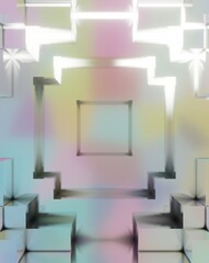 Abstract crystal background geometric pattern space 3d render