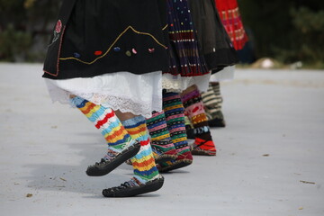 People in traditional folk costume of The National Folklore Fair in Koprivshtica. The National...