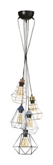 Set of vintage style pendant lamps with cut out isolated on background transparent