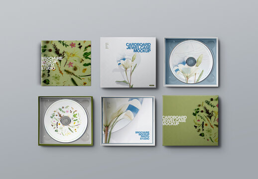 CD Mockup Cardboard Box Jewel Case