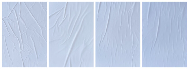 Set of wrinkled white paper templates. wet blank white paper for poster and text