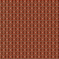 Stitched Tribal Influenced Black and Orange Horizontal Pattern