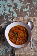 Sopa rústica de abóbora e cenoura. 