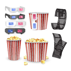 Movie concept Realistic Cinema concept illustration Vector format