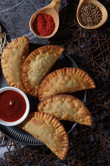 fried dough with meat