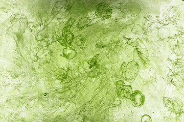 Green smoke abstract background, acrylic paint underwater explosion