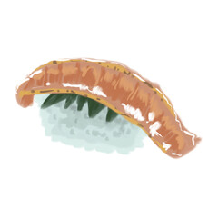 japanese sushi food watercolor paint