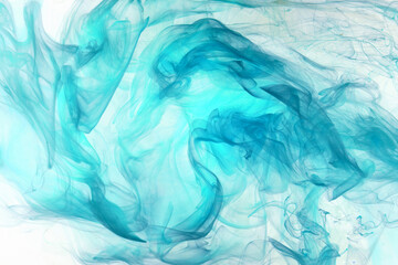 Blue multicolored smoke abstract background, acrylic paint underwater explosion