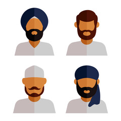 People indian icon set illustration