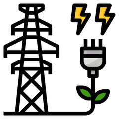 Electricity ecology power tower clean - filled outline icon