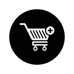 Basket, cart, shopping icon. Rounded vector design.