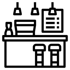 Bar coffee cafe restaurant menu - outline icon