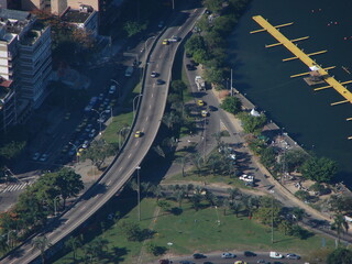 aerial view of highway