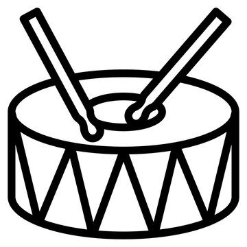recommend clip art: Drum music musical instrument - outline icon