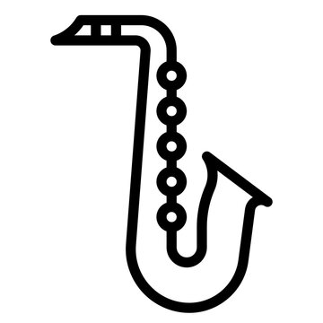 recommend clip art: Saxophone music musical instrument - outline icon