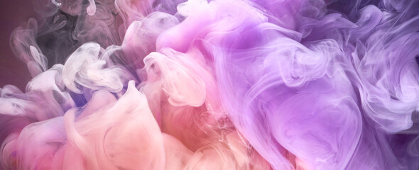 Multicolored bright contrast light smoke abstract background, acrylic paint underwater explosion