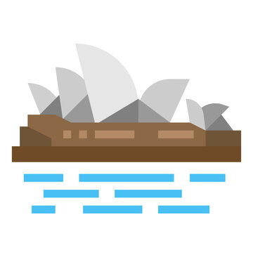 Sydney Opera House Australia Landmark - Flat Icon