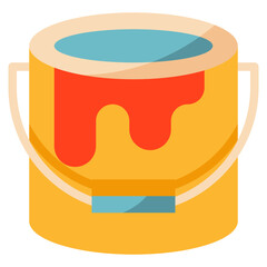 Paint bucket color creative - flat icon