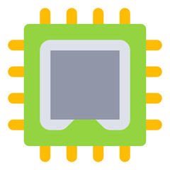 Processor cpu card computer accessory - flat icon