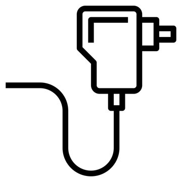 black outline charger with cable clip art preview