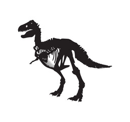 Fototapeta premium tyrannosaurus rex dinosaur. dinosaur skeleton. black silhouette. vector illustration. Dragon