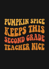 Pumpkin Retro Wavy Vector T-shirt