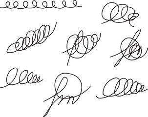 Vector set of hand drawn scribble isolated abstract. Handwritten doodles and pencil strokes.