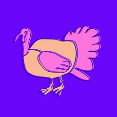 A vector illustration of a turkey poultry.