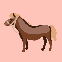 A vector illustration of a pony animal.