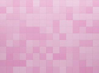 Fototapeta premium Pink ceramic tile wall background and texture. Mockup for kitchen, bathroom, toilet. Empty space for your design. 3d rendering illustration..