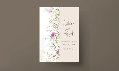 elegant wildflower wedding invitation card template