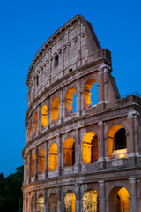 Fototapeta premium Colosseum illuminated in the evening.