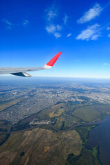 Aerial view over the metropolitan region of Porto Alegre, with view to Canoas - RS, Brazil and the Rio dos Sinos river.