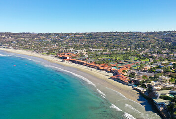 Aerial of La Jolla Shores Beach CA - obrazy, fototapety, plakaty