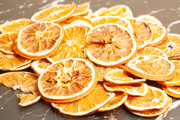 Naklejka na ściany i meble dried orange slice on the kitchen table