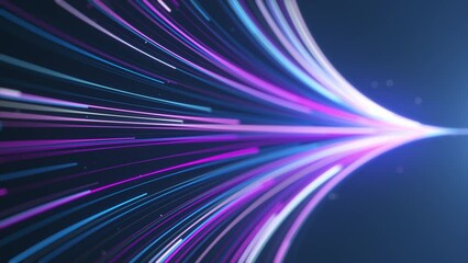 Blue futuristic stream. Digital data flow. Creative abstract background. Dynamic pattern with power rays and light. Transfer texture concept. Seamless loop.