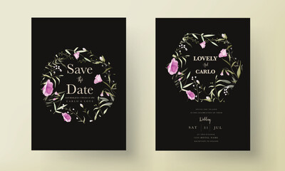 elegant wildflower wedding invitation card template
