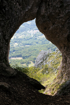 Otlisko Okno - Otlica Window is a Karst Geological Formation in Nature - Ajdovscina Slovenia