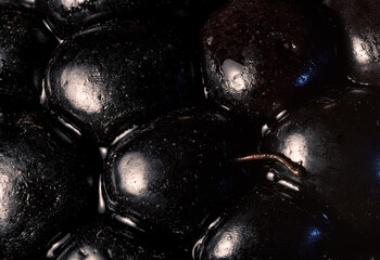 Extreme closeup of blackberry fruit