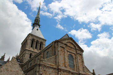 Fototapeta na wymiar abbey church at le mont-saint-michel in france 