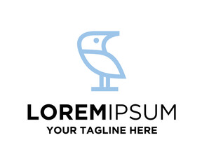 Blue robin logo template, bird logo design, robin logo vector art for business, robin line art