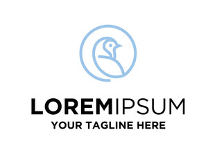 Blue robin logo template, bird logo design, robin logo vector art for business, robin line art
