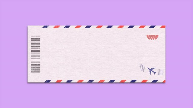 Ticket with airplane and hearts, motion holidays, romantic and wedding style background