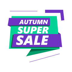 Badge autumn super sale, vector illustration