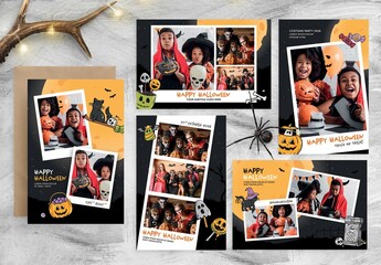 Halloween Photo Collage Flyer Poster