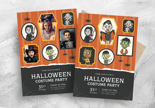 Halloween Party Photo Card Flyer