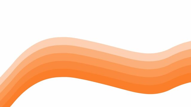 Animated orange stripe. Looped video. Decorative wave gradually changes shape. Flat vector illustration isolated on a white background.