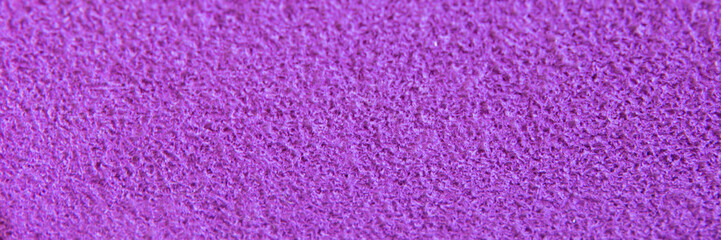 Light violet soft, fluffy, light blanket. Texture cotton textile background. Banner
